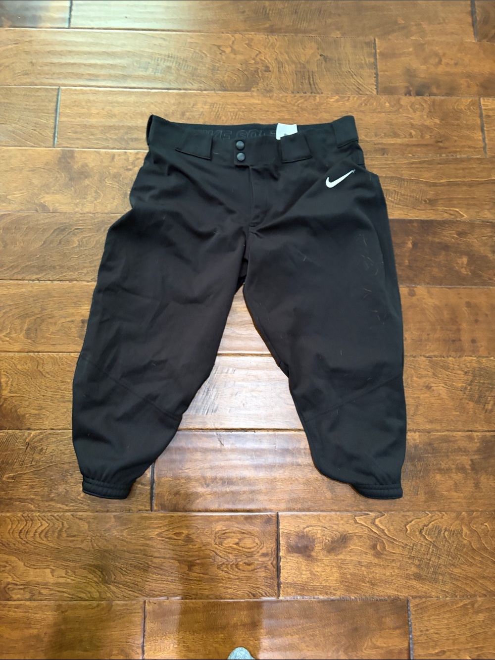 Nike Black Kids Baseball Shorts with White Swoosh